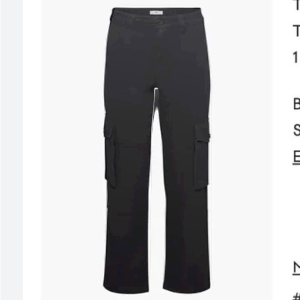 🌟ARITZIA🌟 TNA TROOP COTTON CARGO PANTS WIDE LEG BLACK SZ 4